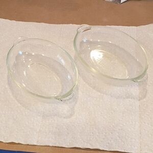 Pyrex Clear Glass Oval Baking Dish Pair